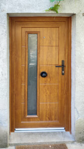 puerta de entrada estilo rustico de pvc on cristal